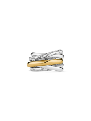 Eternity Five Band Highway Ring With 18k Gold