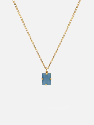 Lennox Blue Agate Necklace, Gold Vermeil