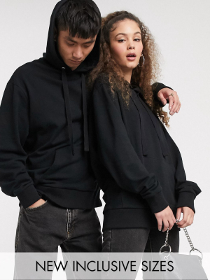 Collusion Unisex Hoodie In Black