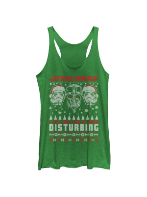 Women's Star Wars Ugly Christmas Lack Of Cheer Disturbing Racerback Tank Top