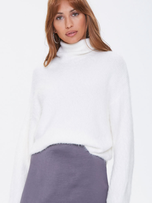 Fuzzy Knit Turtleneck Sweater