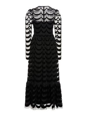 Striped Semi-sheer Crepe-devore Gown