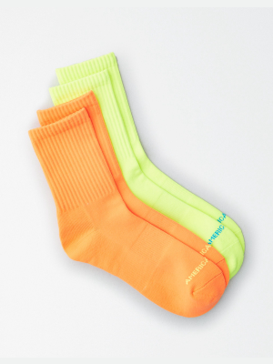 Aeo Neon Mid Length Socks 2-pack