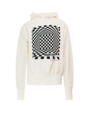 Ambush Check Logo Print Hoodie