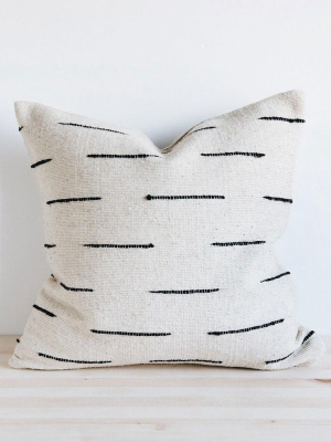 Wool Throw Pillow Cover - Black Accent