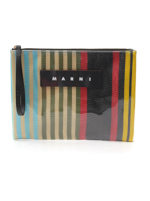 Marni Striped Clutch Bag