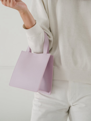 Small Leather Retail Tote - Pale Orchid