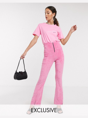 Local Heroes High Waist Flares In Pastel Corduroy