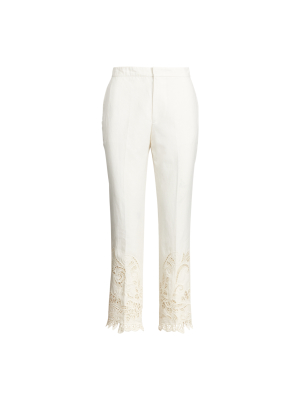 Eyelet Straight-leg Pant