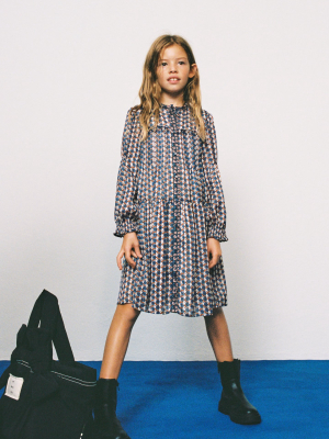 Tie Print Shirtdress