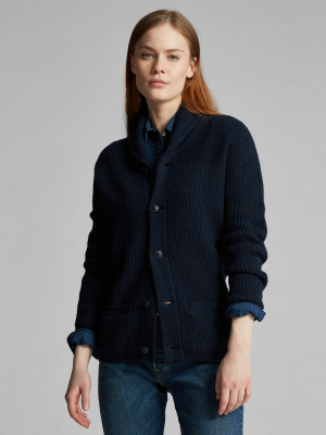 Cashmere Shawl-collar Cardigan