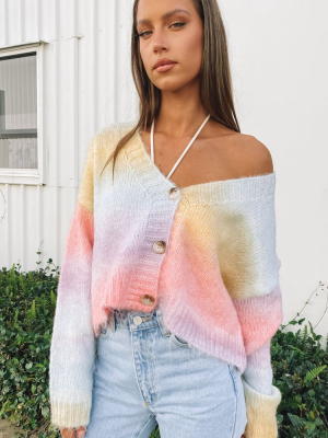 Jacquelene Tie Dye Cardigan Rainbow