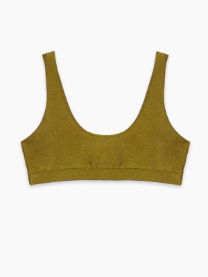 Ana Sporty Bralette Bikini Top (curves) - Olive Green