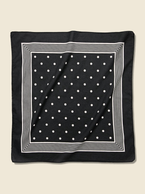 Vintage European Bandana - Black Large Dot