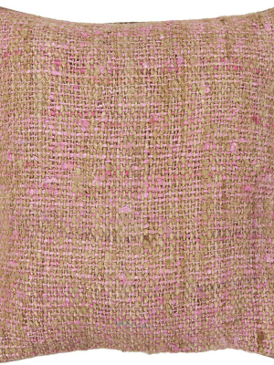 Silk Pillow In Pink & Natural