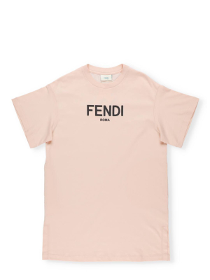 Fendi Kids Logo Print Crewneck T-shirt