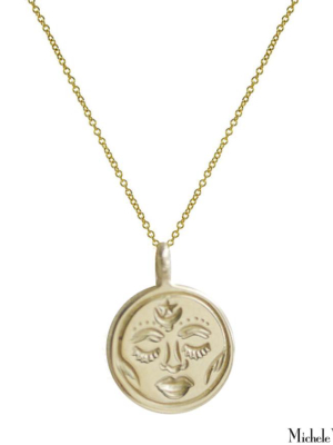 Gold Full Moon Necklace