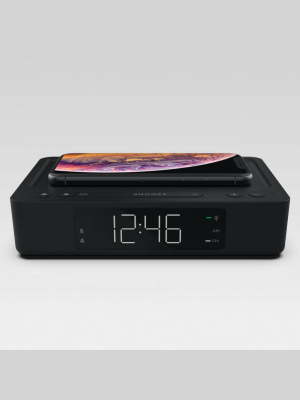 Clock With Wireless Charger Black - Capello
