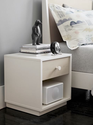 Milo Nightstand - Pebble / White