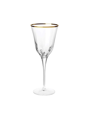 Vietri Optical Wine Glass - Gold