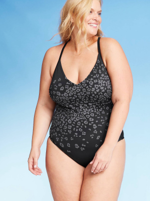 Women's Plus Size One Piece Swimsuit - Kona Sol™ Black