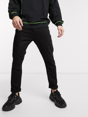 Pull&bear Slim Fit Jeans In Black