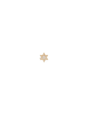 14k Pave Midi Bitty Star Of David Stud