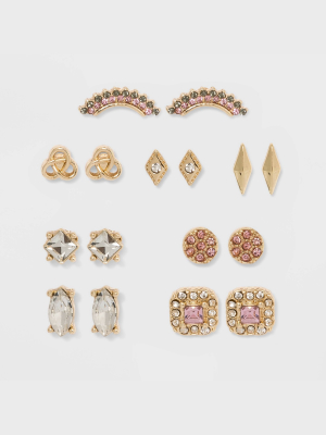 Stud Earrings 8pc - A New Day™ Gold