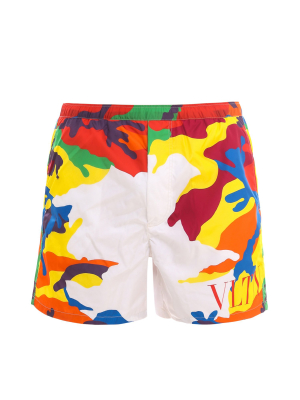 Valentino Graphic Print Swim Shorts