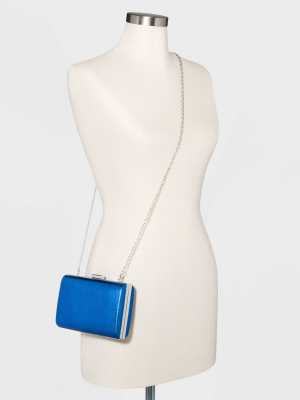 Estee & Lilly Rectangle Minaudiere Clutch - Blue