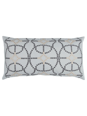 Silver Cotton Throw Pillow (14"x26") - Rizzy Home