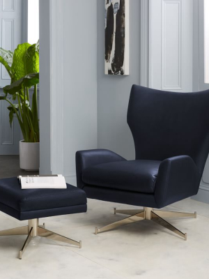 Hemming Leather Swivel Armchair