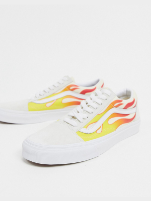 Vans Old Skool Flame Sneakers In White