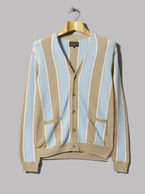 Beams Plus Stripe Cardigan (beige)