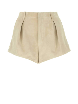 Saint Laurent High-waisted Suede Shorts