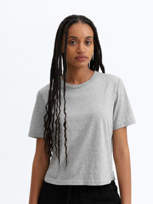 Reigning Champ Women's Box Fit T-shirt, Heather Grey