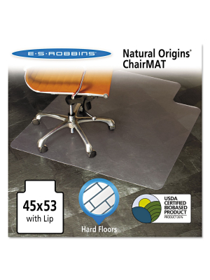 3'9"x4'5" Rectangle Solid Office Chair Mat Clear - Es Robbins