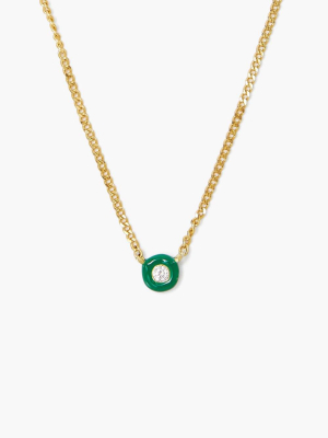 Green Enamel With Champagne Diamond Necklace