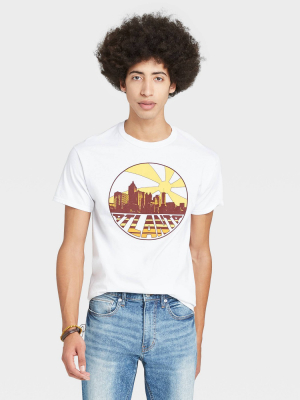 Men's Short Sleeve Crewneck Atlanta Vintage Graphic T-shirt - Modern Lux White