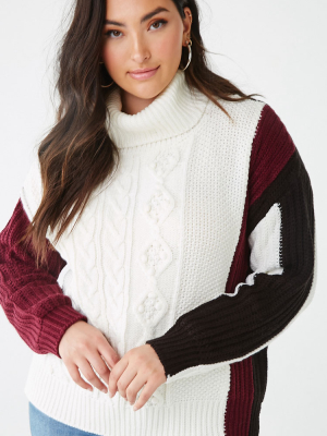 Plus Size Colorblock Sweater