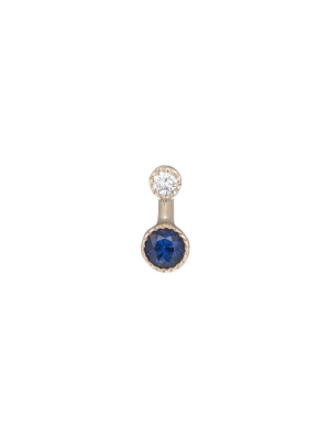 Round Sapphire Drop Stud