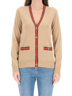 Tory Burch Madeline Contrast Trim Cardigan