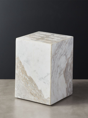 Pillar White Marble Knife Block