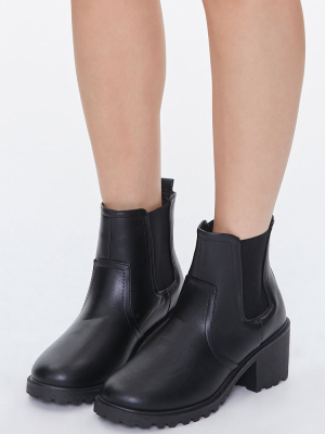 Faux Leather Chelsea Boots