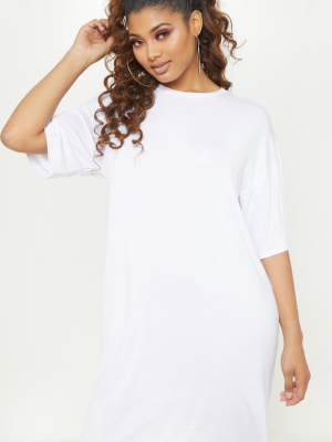 Tall White Oversized T-shirt Dress