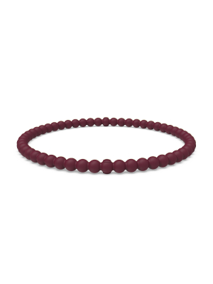 Beaded Stackable Silicone Bracelet - Oxblood