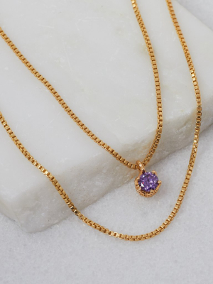 Amethyst Birthstone Necklace