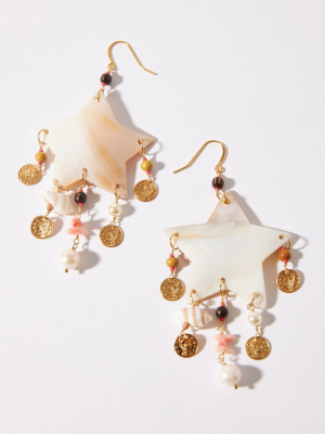 Ayana Designs Star Pearl Drop Earrings