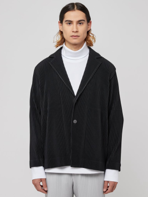 Pleated Blazer In Black