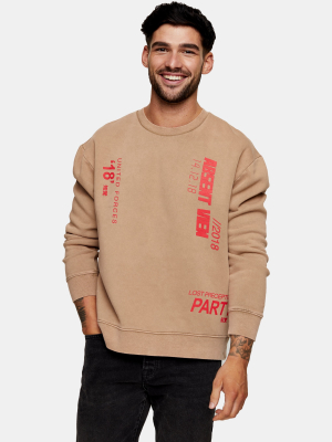 Brown Absent Print Sweatshirt